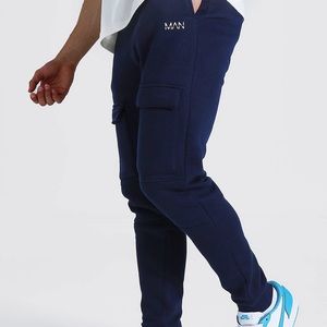 Men’s Navy Cargo Skinny Joggers
